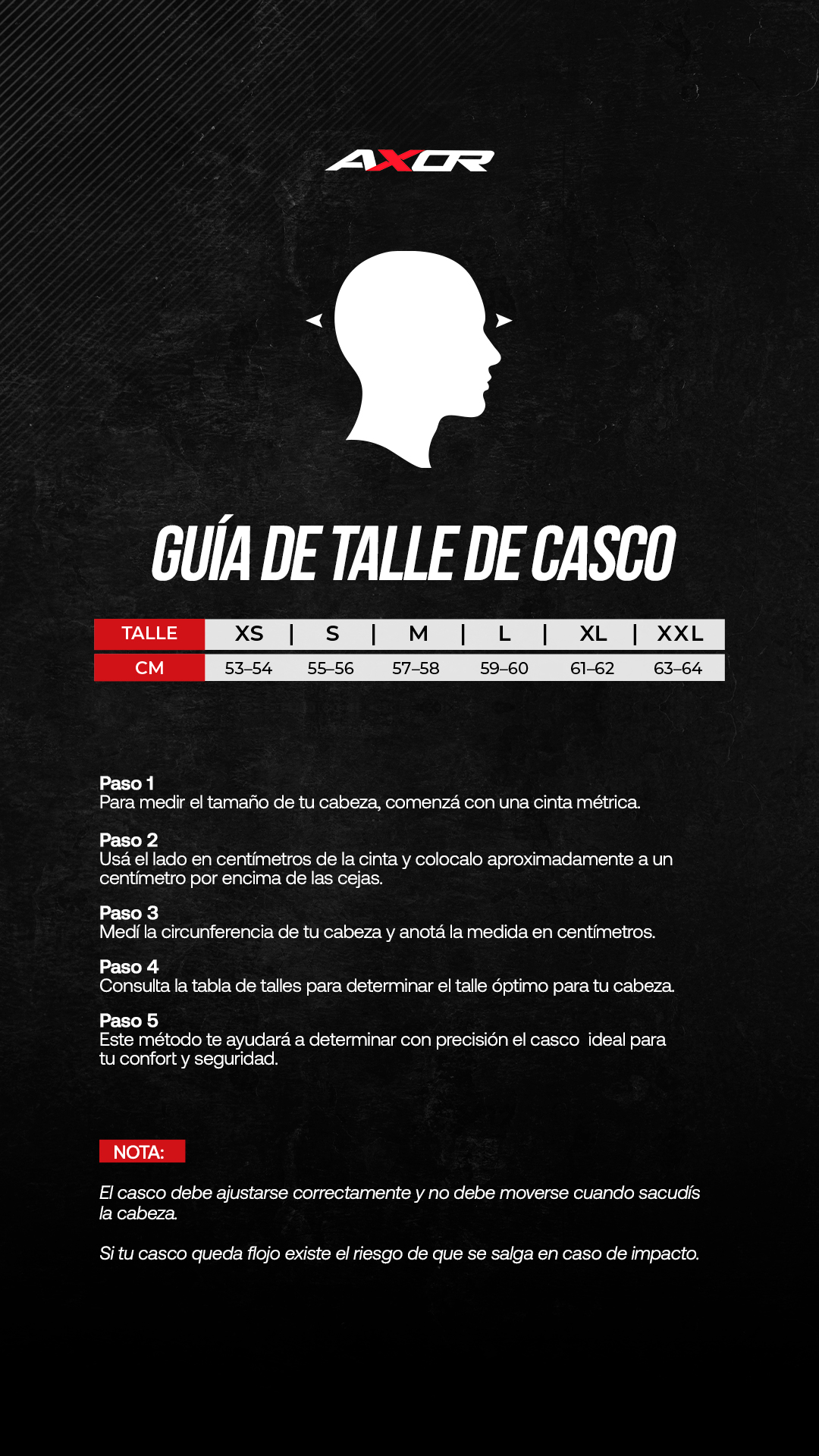 Guía de talles Axor